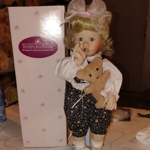 The Ashton-Drake Galleries Blonde Porcelain Doll with Bear
